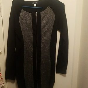 Venus black zip sweater dress